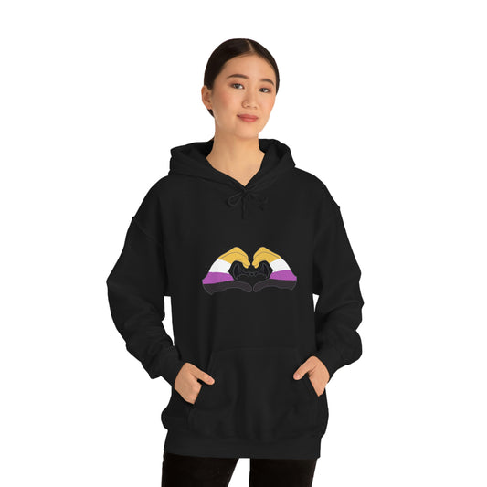 Heart Hands - Nonbinary Pride Hoodie