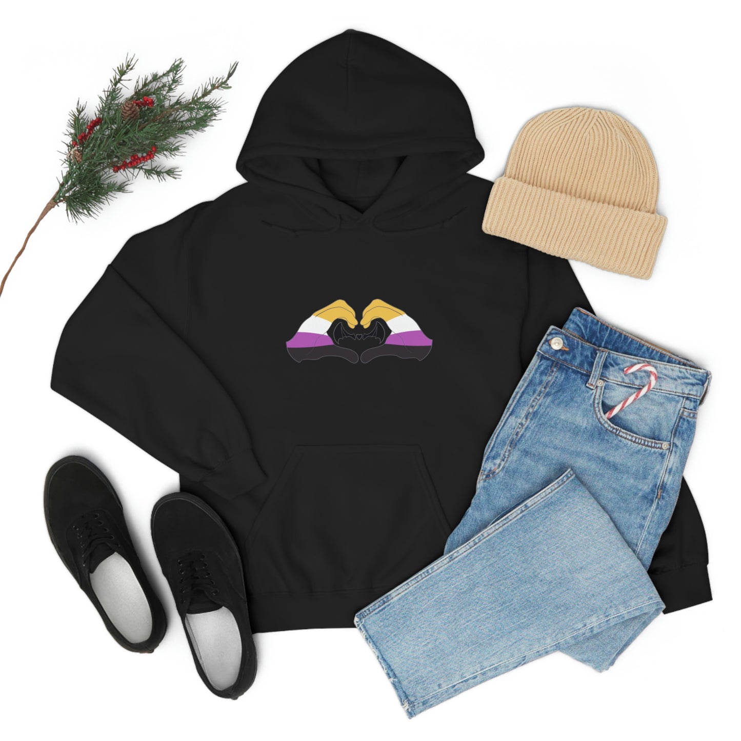 Heart Hands - Nonbinary Pride Hoodie