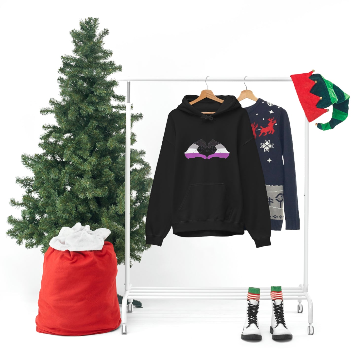 Heart Hands - Asexual Pride Hoodie